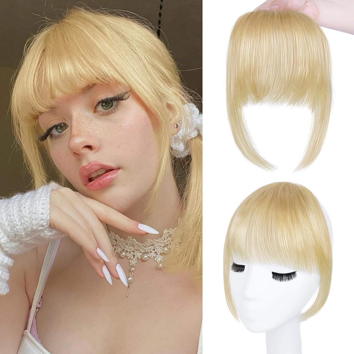 100% Human Hair Bangs Clip-In  - Seamless Clip In Hair Extensions Human Hair review and price