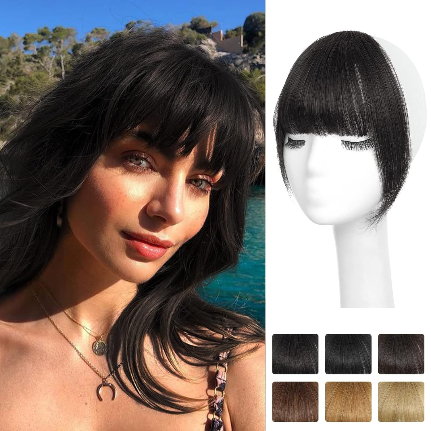 100% Human Hair Bangs Clip-In  - Seamless Clip In Hair Extensions Human Hair review and price