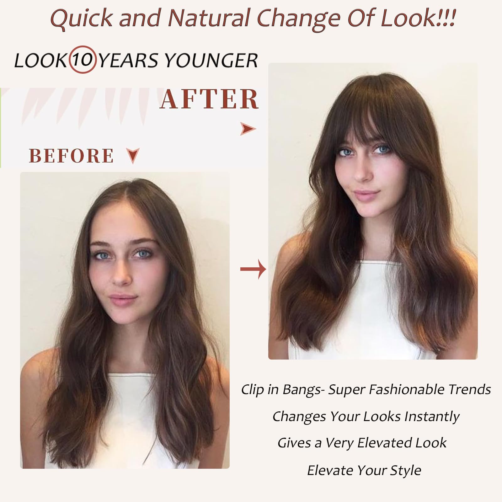 100% Human Hair Bangs Clip-In  - Seamless Clip In Hair Extensions Human Hair review and price