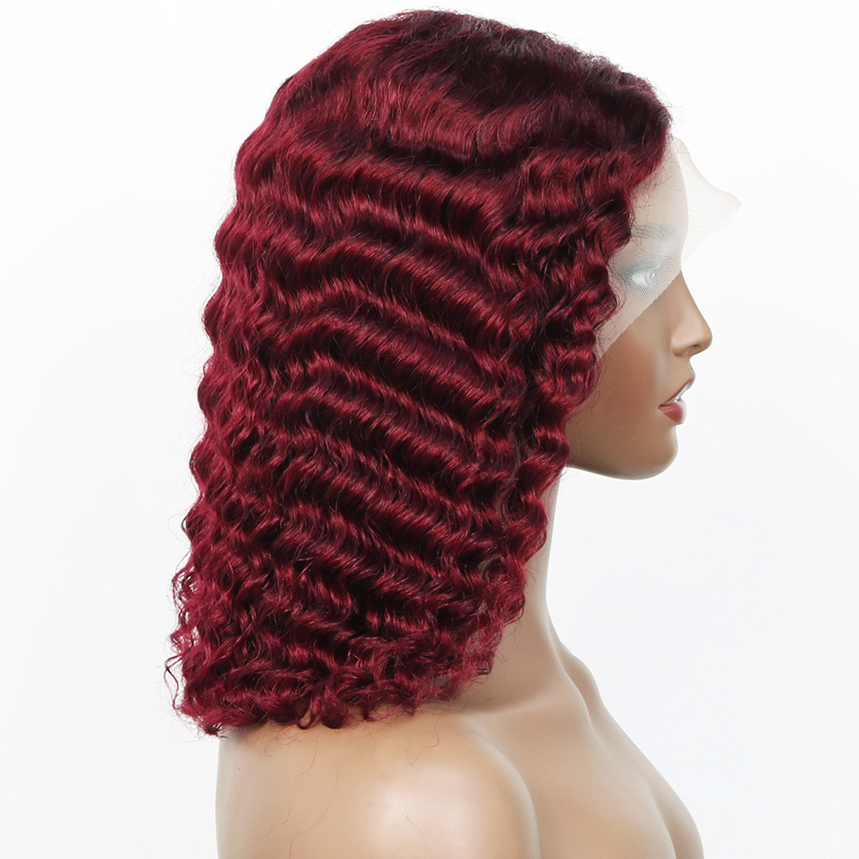 99j Burgundy Deep Bob Wig Huma - Pre Parted 13X4 Lace Front Bob Wig review and price