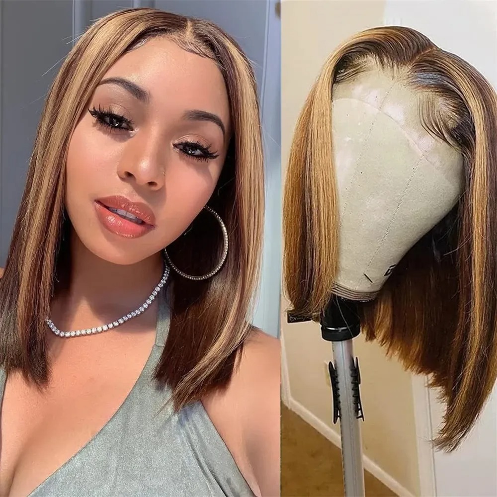Highlight Blonde Wig Short Lac - Pre Parted 13X4 Lace Front Bob Wig review and price
