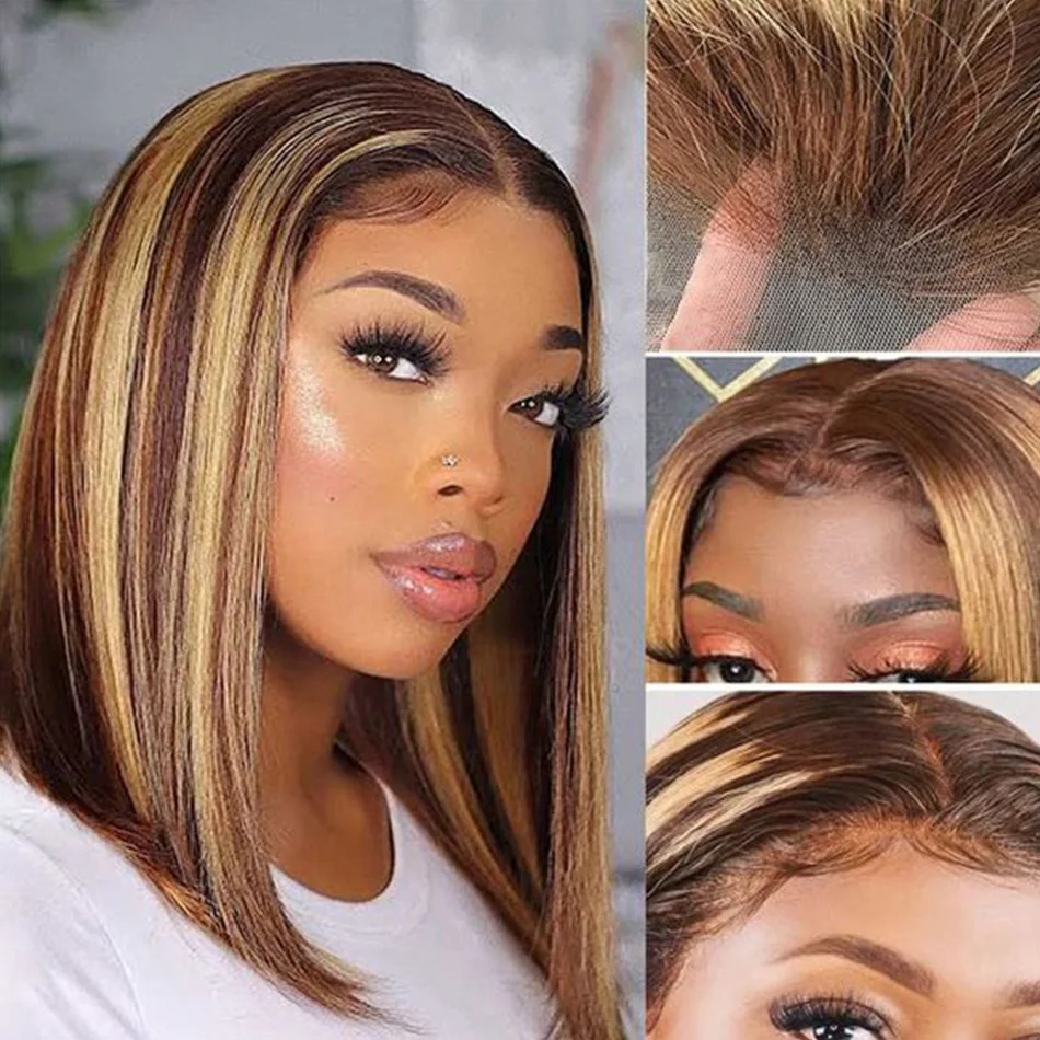 Highlight Blonde Wig Short Lac - Pre Parted 13X4 Lace Front Bob Wig review and price
