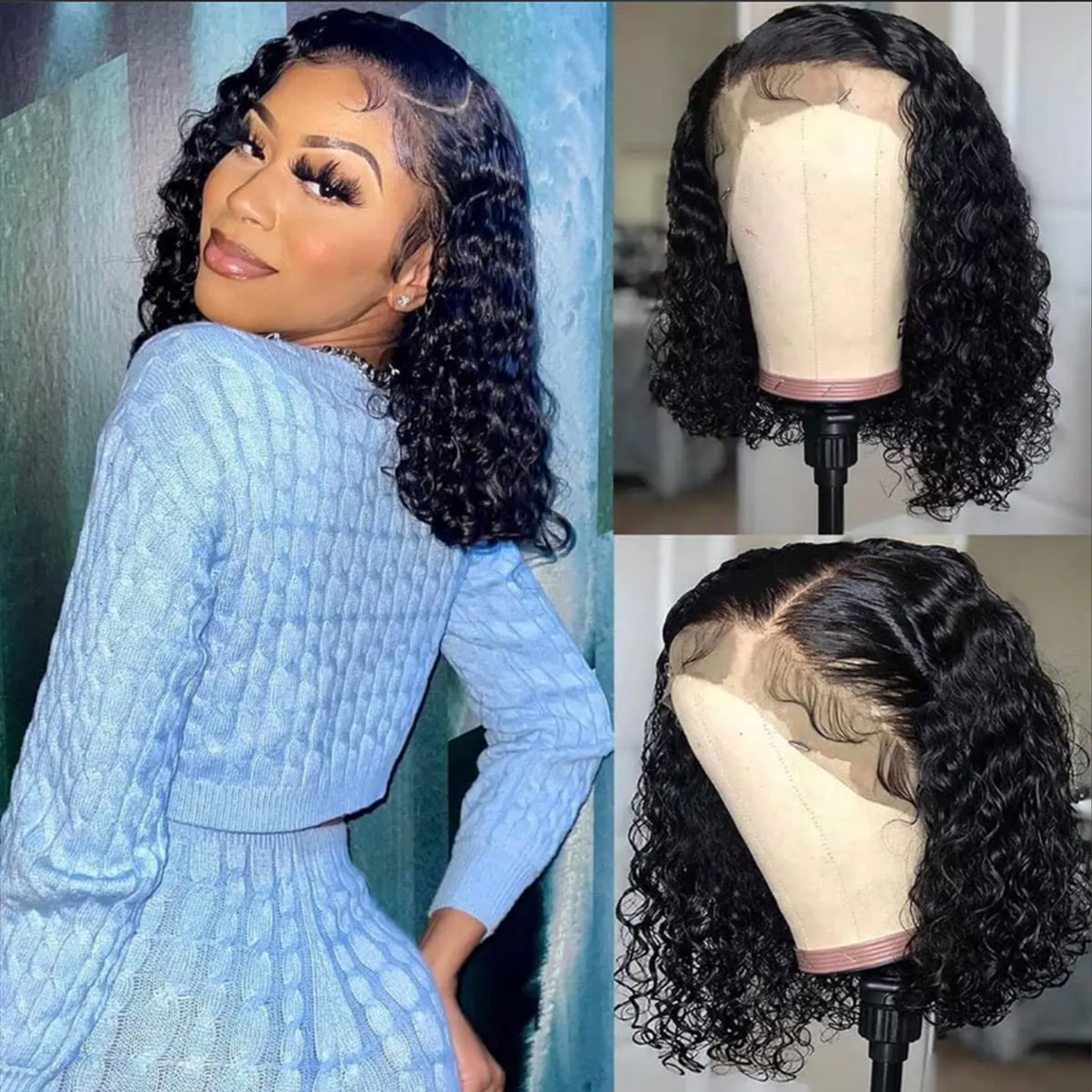 Deep Wave Wigs Human Hair 180  - Glueless Wear And Go Human Hair Wig review and price
