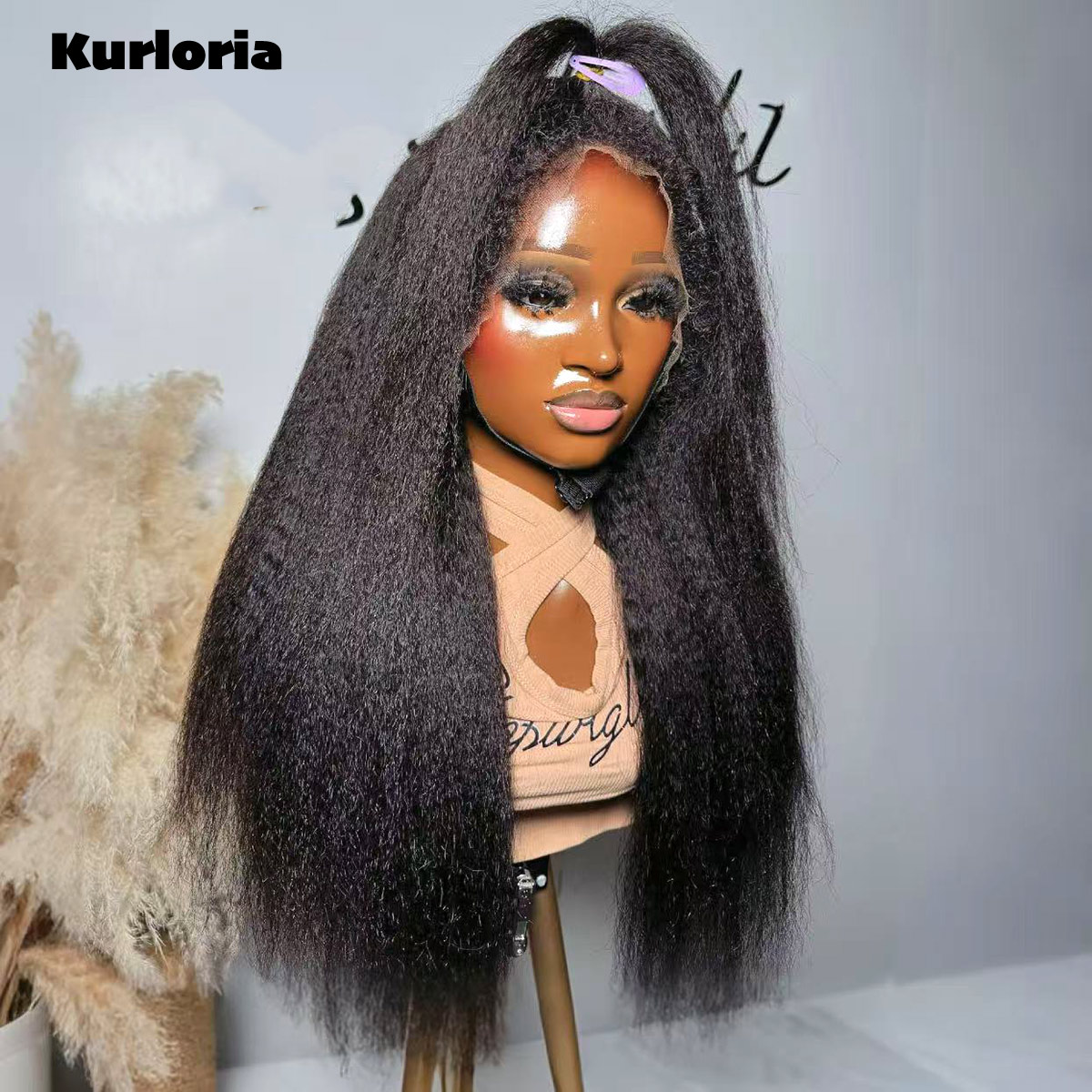 Natural Black 400 Density Kink - Glueless Wear And Go Human Hair Wig review and price